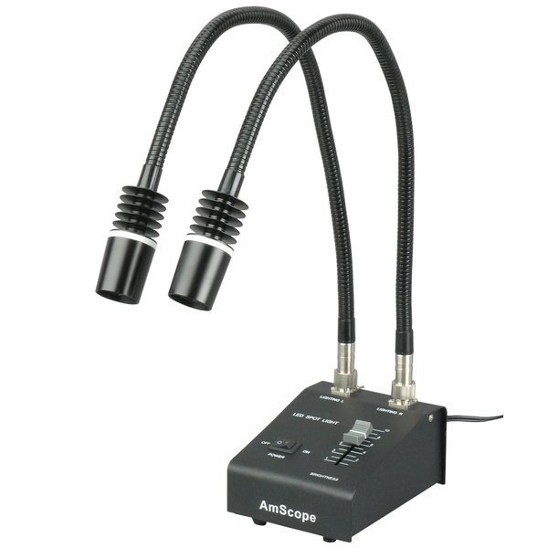 Amscope Powerful 6 Watt LED Dual Gooseneck UV-395 Light Illuminator LED-6W-UV395